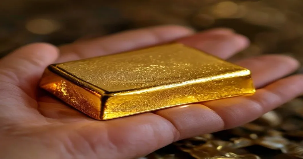 हातावर विसावलेली सोन्याची पट्टी